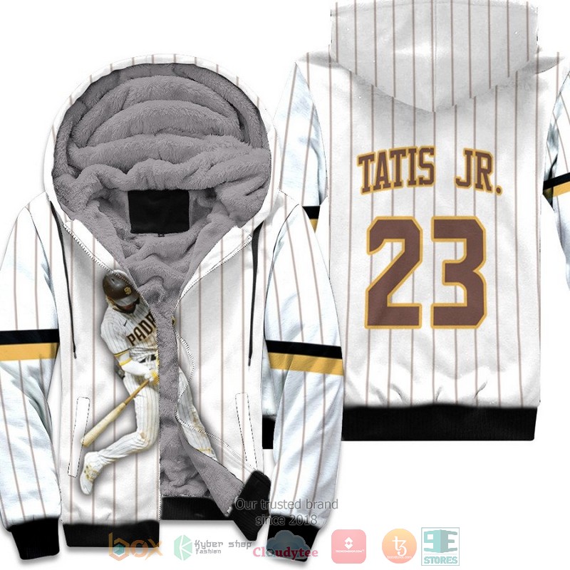 BEST San Diego Padres Fernando Tatis Jr 23 MLB White 3D fleece hoodie 3 San Diego Padres Fernando Tatis Jr 23 MLB White fleece hoodie