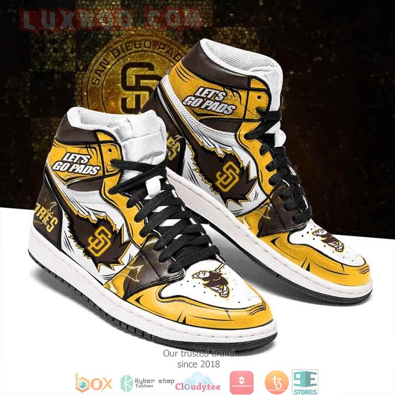San Diego Padres High Air Jordan Sneaker Shoes 2 San Diego Padres High Air Jordan Sneaker Shoes 1