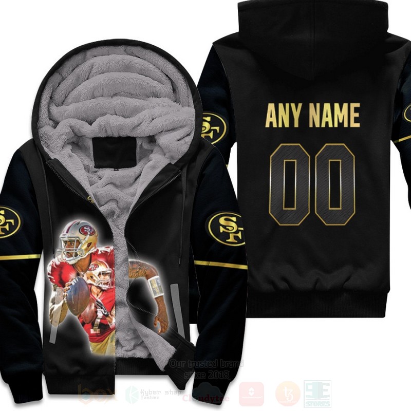 San Francisco 49ers Colin Kaepernick 7 NFL Black Personalized 3D Fleece Hoodie