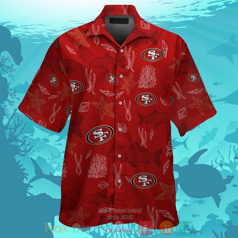 San Francisco 49ers Fish hawaiian shirt and shorts