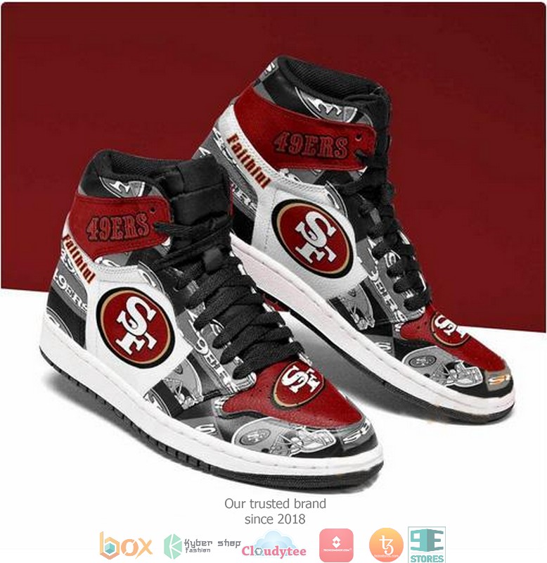 San Francisco 49ers High Air Jordan Sneaker Shoes 2 San Francisco 49ers High Air Jordan Sneaker Shoes 1