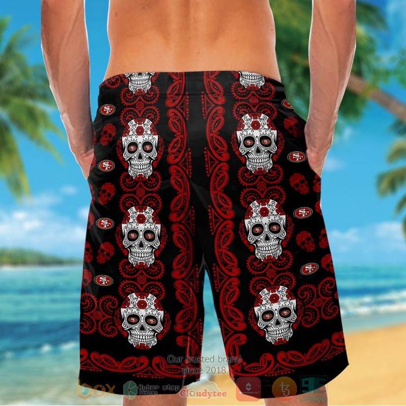 HOT San Francisco 49ers Sugar Skull hawaiian shirt and shorts 6 San Francisco 49ers Sugar Skull hawaiian shirt and shorts 1 2 3 4 5