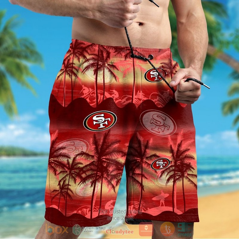 HOT San Francisco 49ers palm tree hawaii shirt, shorts 5 San Francisco 49ers palm tree hawaii shirt shorts 1 2 3 4