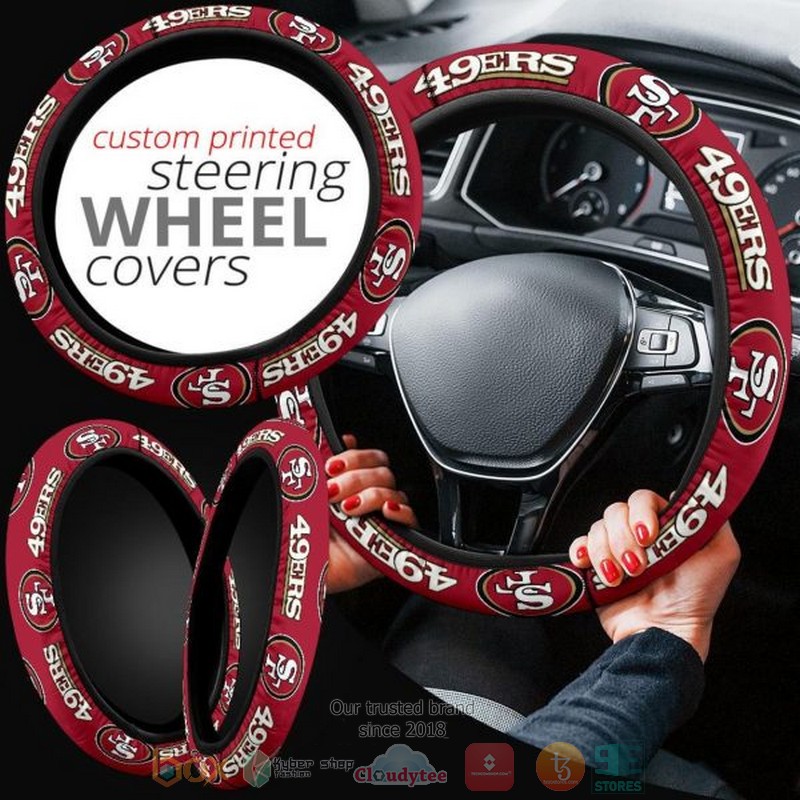 HOT San Francisco 49ers steering wheel cover 4 San Francisco 49ers steering wheel cover 1 2 3
