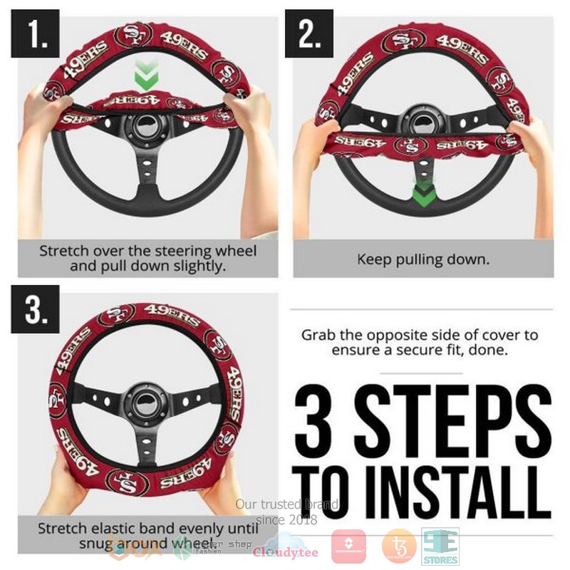 HOT San Francisco 49ers steering wheel cover 6 San Francisco 49ers steering wheel cover 1 2 3 4 5