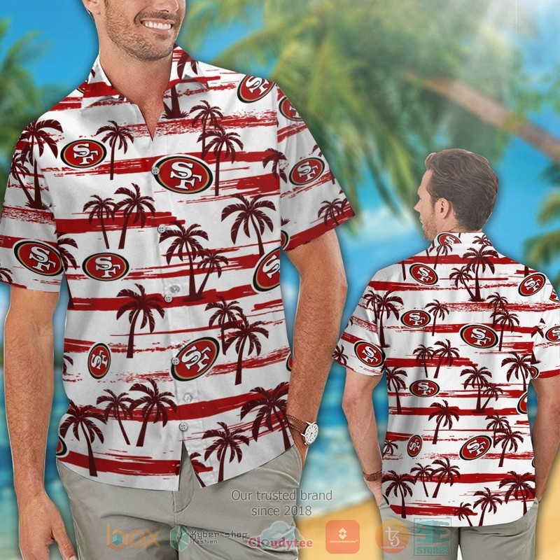 HOT San Francisco 49ers white hawaii shirt, shorts 2 San Francisco 49ers white hawaii shirt shorts 1