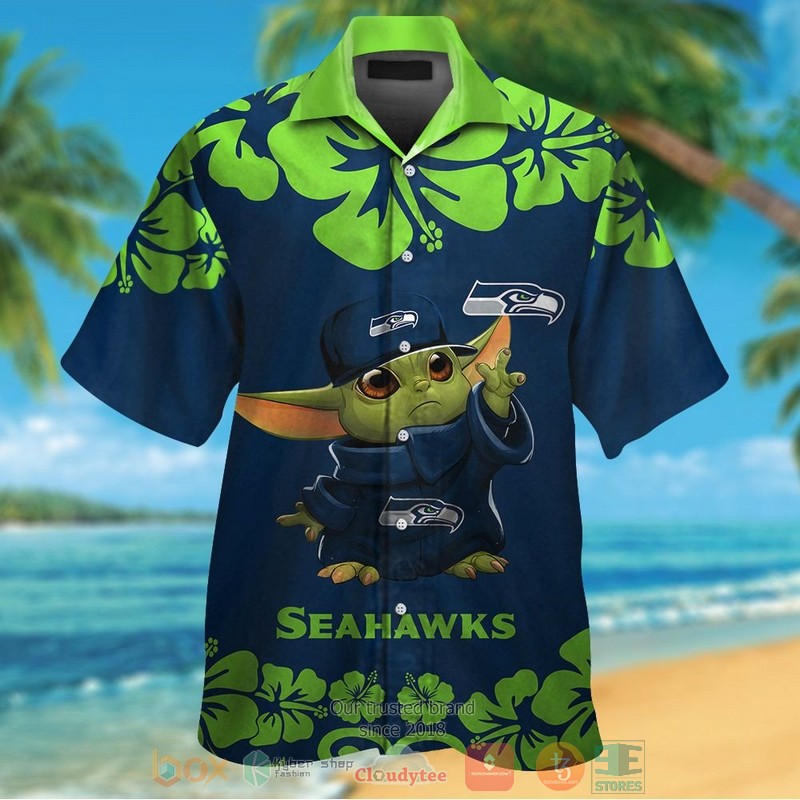 Seattle Seahawks Baby Yoda hawaii shirt shorts