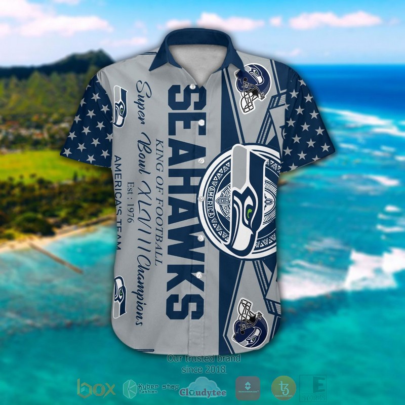 HOT Seattle Seahawks King of Football Super Bowl XLVIII Champions hawaiian shirt and shorts 4 Seattle Seahawks King of Football Super Bowl XLVIII Champions hawaiian shirt and shorts 1 2 3