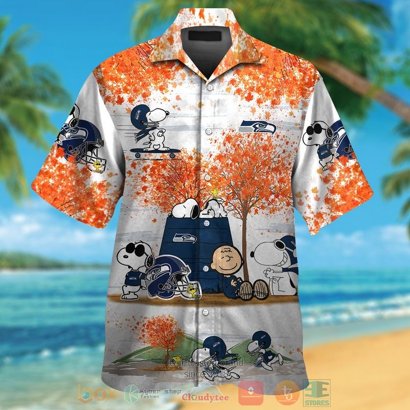 Seattle Seahawks Snoopy Charlie Brown Autumn hawaiian shirt and shorts