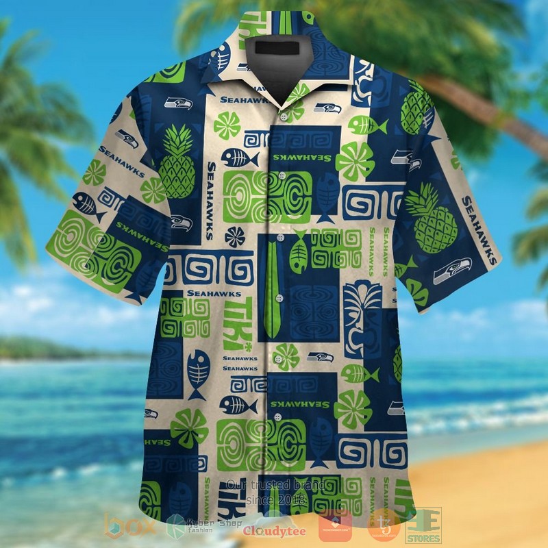 Seattle Seahawks fish bone hawaii shirt shorts