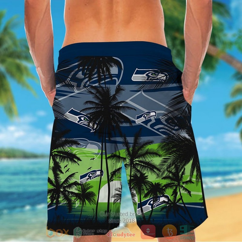 HOT Seattle Seahawks palm tree navy black hawaii shirt, shorts 6 Seattle Seahawks palm tree navy black hawaii shirt shorts 1 2 3 4 5