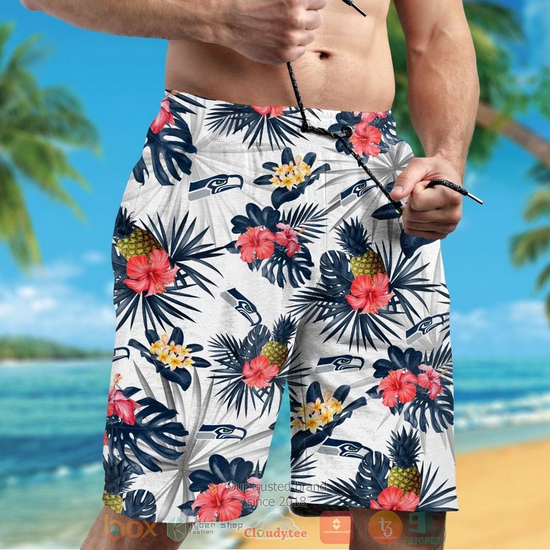 HOT Seattle Seahawks pineapple Hibiscus hawaiian shirt and shorts 5 Seattle Seahawks pineapple Hibiscus hawaiian shirt and shorts 1 2 3 4