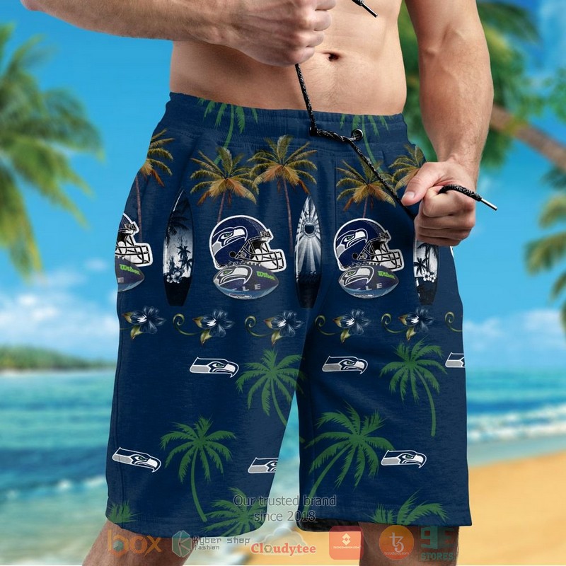 HOT Seattle Seahawks surfboard palm tree hawaiian shirt and shorts 5 Seattle Seahawks surfboard palm tree hawaiian shirt and shorts 1 2 3 4