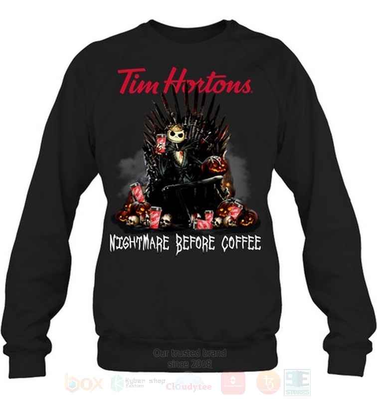 Skellington Tim Hortons Nightmare Before Coffee 2D Hoodie Shirt