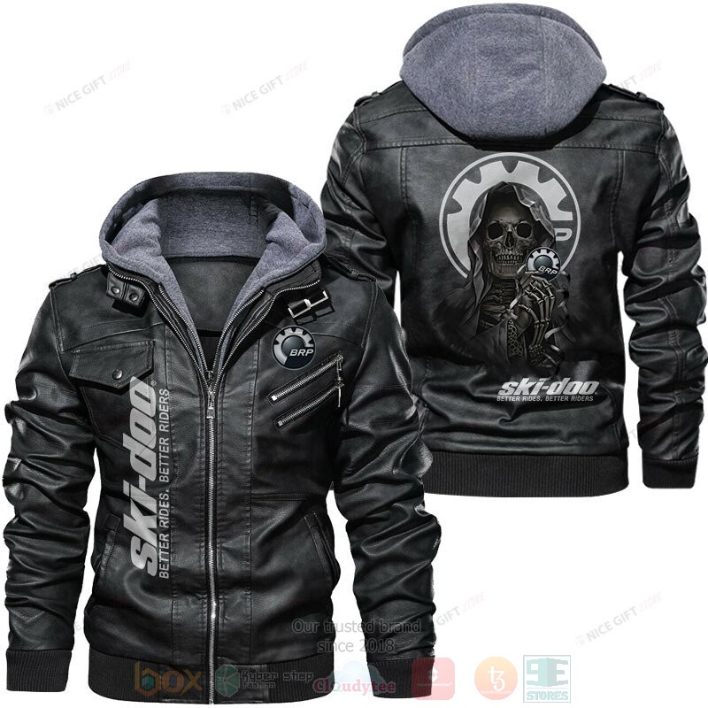 Ski Doo Skull Leather Jacket