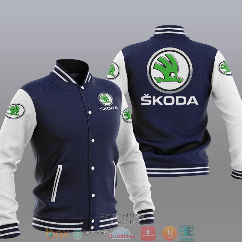 Skoda Car Brand Baseball Jacket 3 Skoda Car Brand Baseball Jacket 1 2