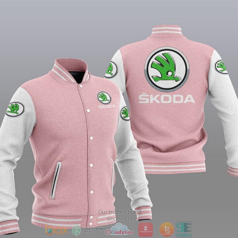 Skoda Car Brand Baseball Jacket 4 Skoda Car Brand Baseball Jacket 1 2 3