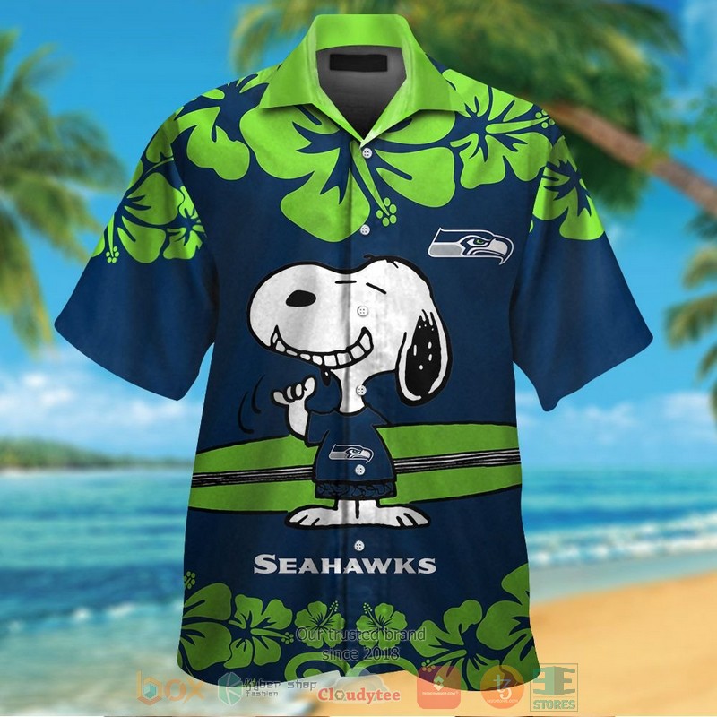 HOT Snoopy Seattle Seahawks hawaiian shirt and shorts 1 Snoopy Seattle Seahawks hawaiian shirt and shorts