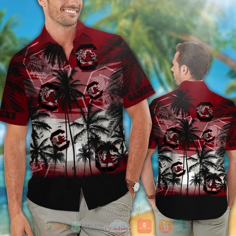 HOT South Carolina Gamecocks Tropical Hawaiian Shirt and shorts 2 South Carolina Gamecocks Tropical Hawaiian Shirt and shorts 1
