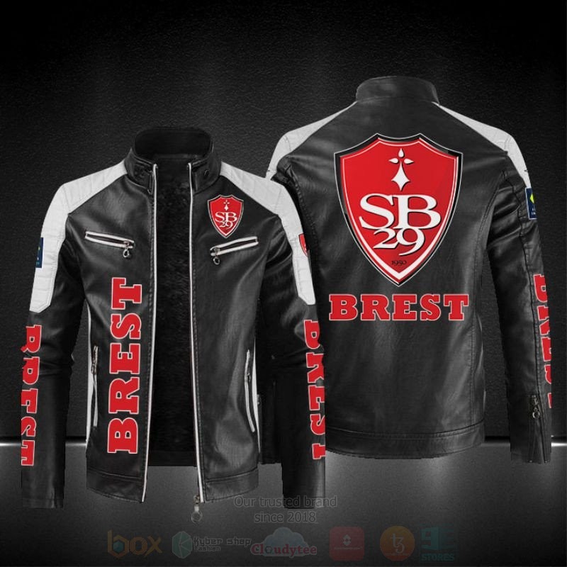BEST Stade Brestois 29 PU Leather Jacket 3 Stade Brestois 29 Leather Jacket 1 2