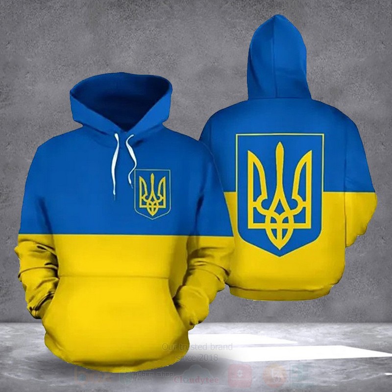 Stand With Ukraine Blue Yellow 3D Hoodie