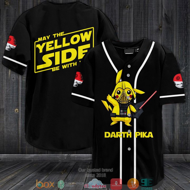 Star Wars Pokemon Darth Pika Baseball Jersey 1 Star Wars Pokemon Darth Pika Baseball Jersey