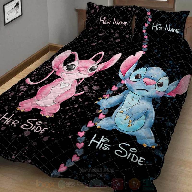 BEST Stitch and Angel Personalized Custom Luxury Bedding Set 3 Stitch and Angel Personalized Bedding Set 1 2
