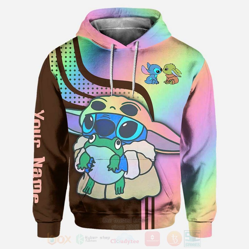 Stitch and Frog Cute Custom Name 3D Hoodie Leggings 1 2 3 4