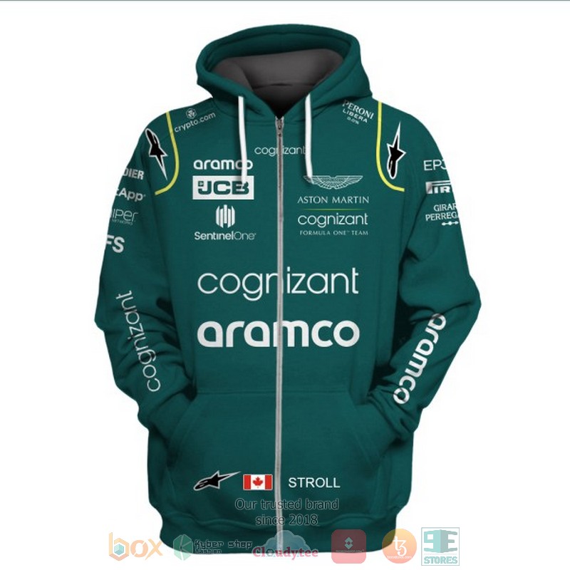 NEW Stroll Aston Martin Aramco Cognizant 3D shirt, hoodie 2 Stroll Aston Martin Aramco Cognizant 3D shirt hoodie 1