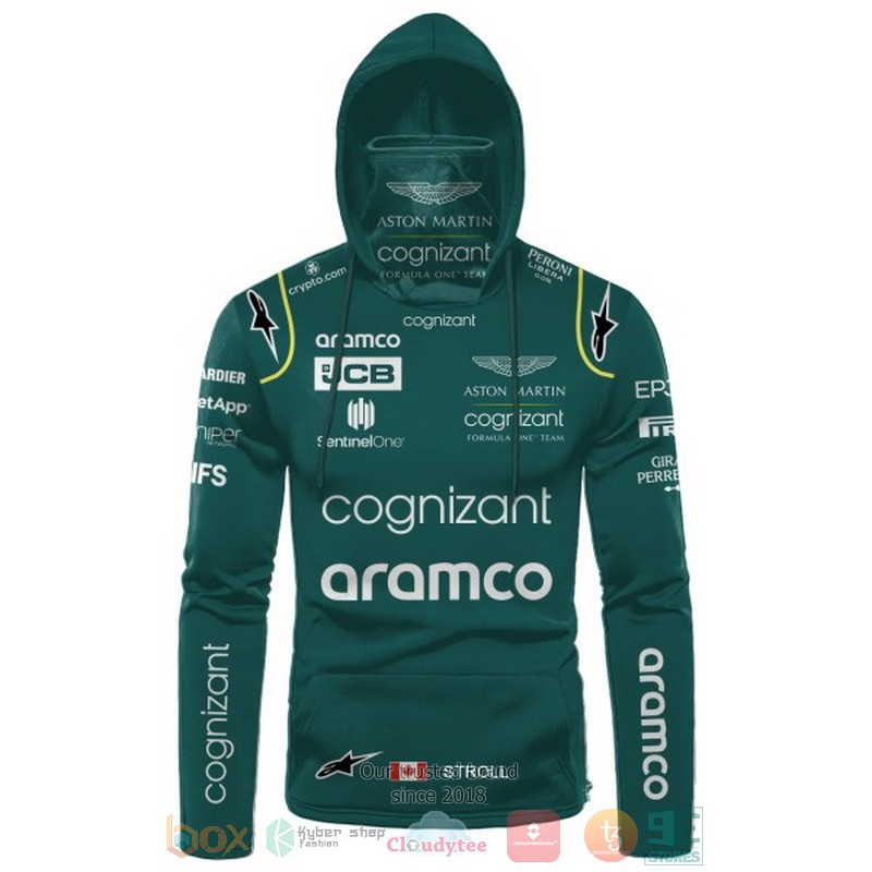 Stroll Aston Martin Aramco Cognizant hoodie mask 1