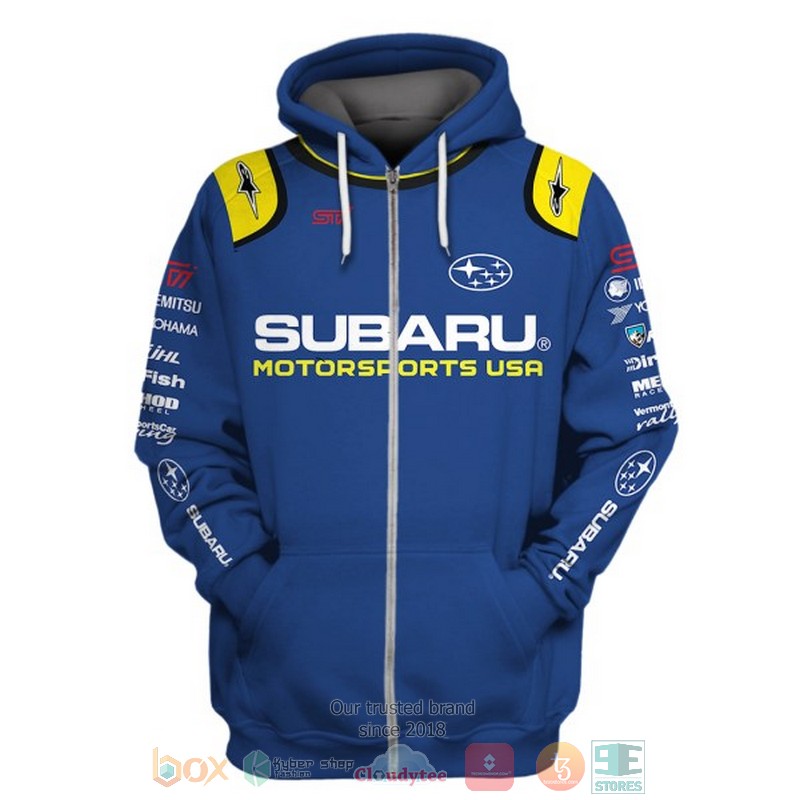 Subaru Motorsports USA blue 3D shirt hoodie