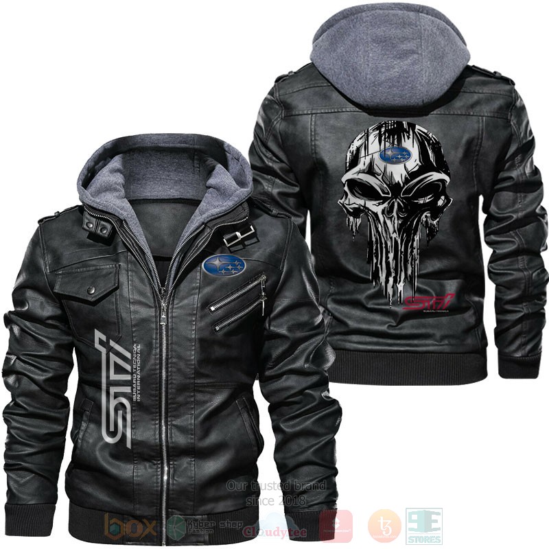 Subaru STI Punisher Skull Leather Jacket