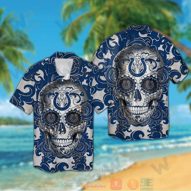 Sugar Skull Indianapolis Colts hawaiian shirt