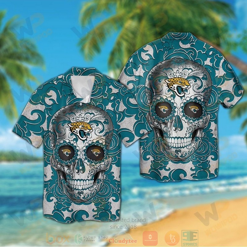 HOT Sugar Skull Jacksonville Jaguars hawaiian shirt 1 Sugar Skull Jacksonville Jaguars hawaiian shirt