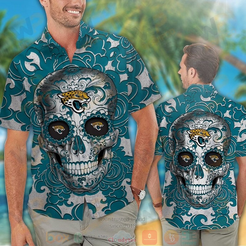 HOT Sugar Skull Jacksonville Jaguars hawaiian shirt 2 Sugar Skull Jacksonville Jaguars hawaiian shirt 1