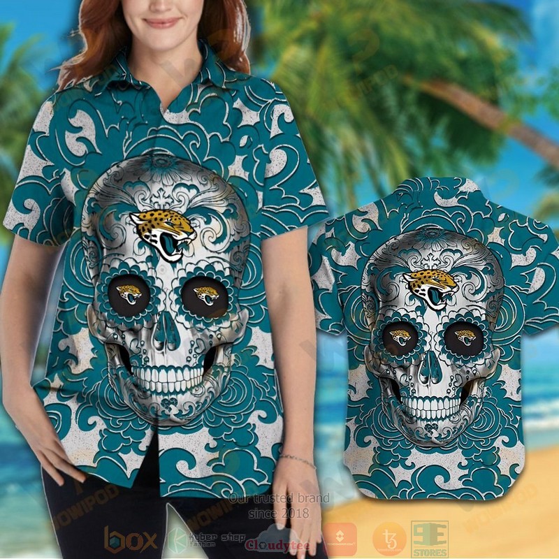 HOT Sugar Skull Jacksonville Jaguars hawaiian shirt 3 Sugar Skull Jacksonville Jaguars hawaiian shirt 1 2