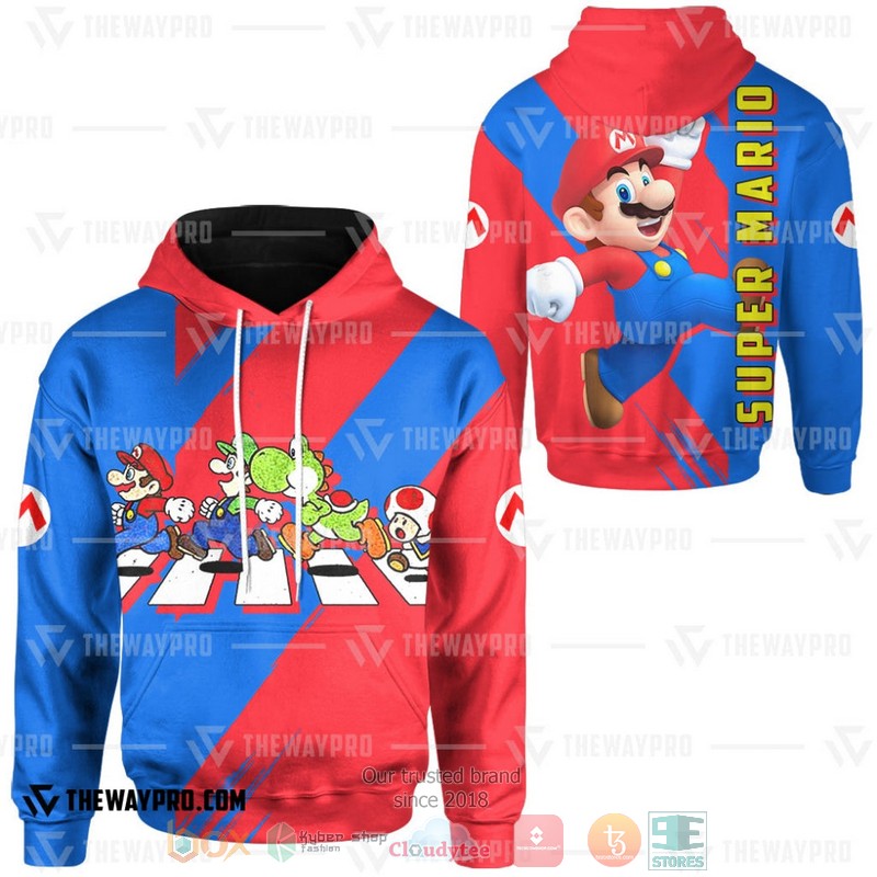 Super Mario Cross The Street 3D Hoodie