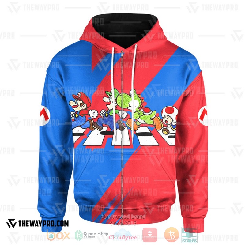 NEW Super Mario Cross The Street 3D Hoodie 3 Super Mario Cross The Street 3D Hoodie 1 2