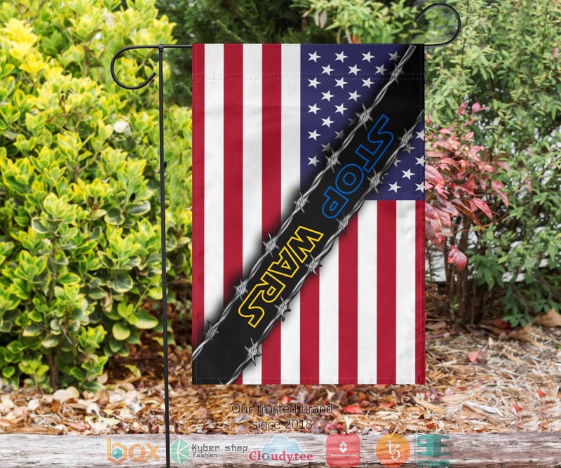 Support For Ukraine American Stop Wars Flag 2 Support For Ukraine American Stop Wars Flag 1