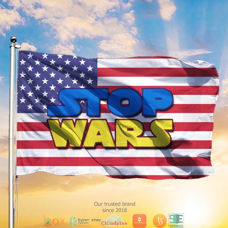 Support For Ukraine Stop Wars In Ukraine American Flag