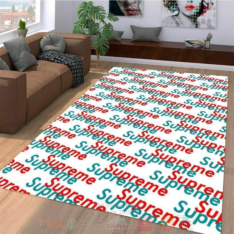 Supreme Blue Red Inspired Rug