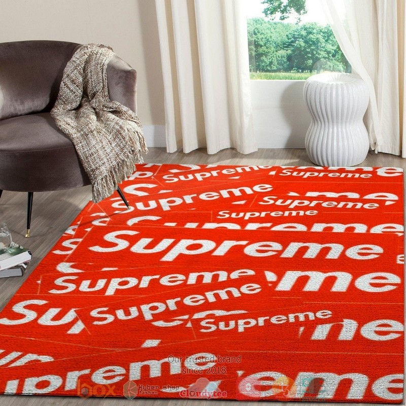 Supreme Luxury brand red white Rug