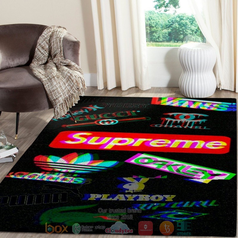 Supreme Luxury brands logo rug