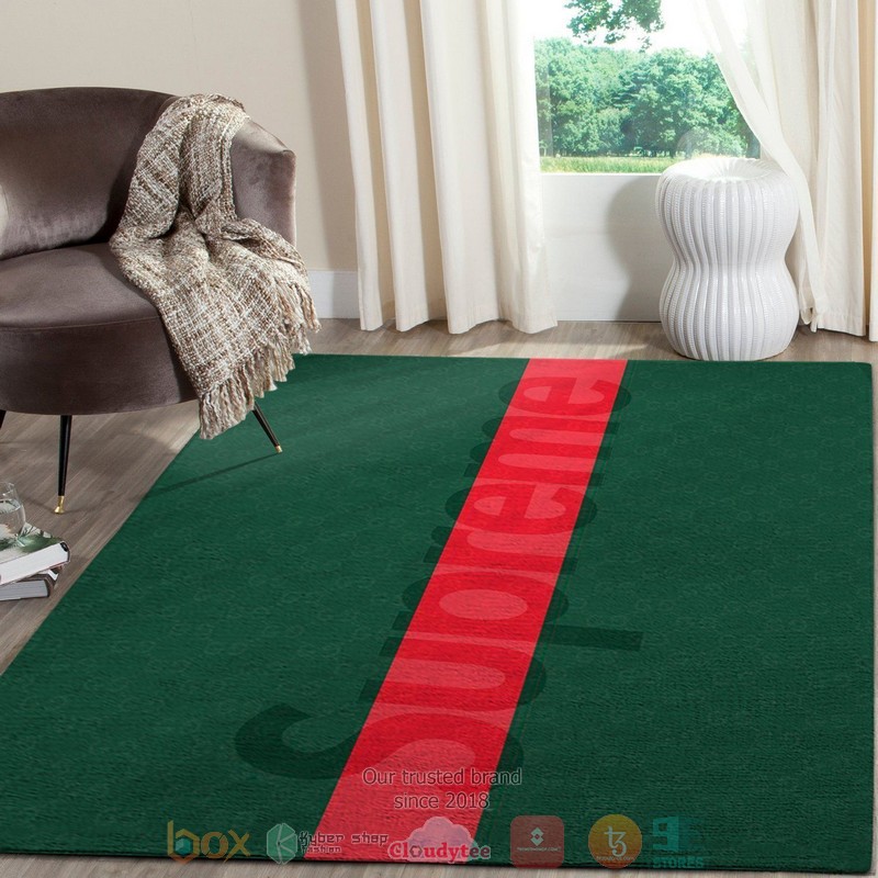 Supreme brand green red Rug