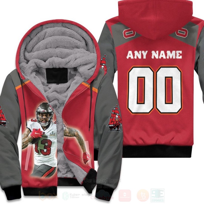 Tampa Bay Buccaneers Mike Evans 13 NFl Red Personalized 3D Fleece Hoodie