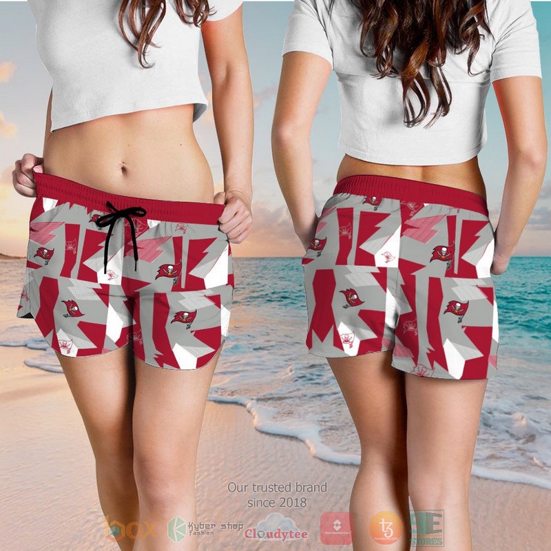 Tampa Bay Buccaneers grey red hawaiian shirt and shorts 1 2 3