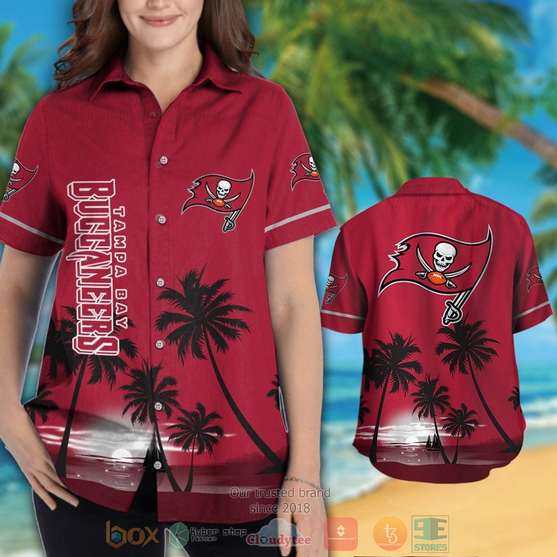 HOT Tampa Bay Buccaneers palm trees dark red hawaii shirt, shorts 3 Tampa Bay Buccaneers palm trees dark red hawaii shirt shorts 1 2