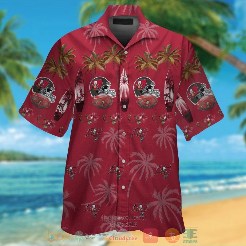 HOT Tampa Bay Buccaneers surfboard palm tree hawaiian shirt and shorts 13 Tampa Bay Buccaneers surfboard palm tree hawaiian shirt and shorts