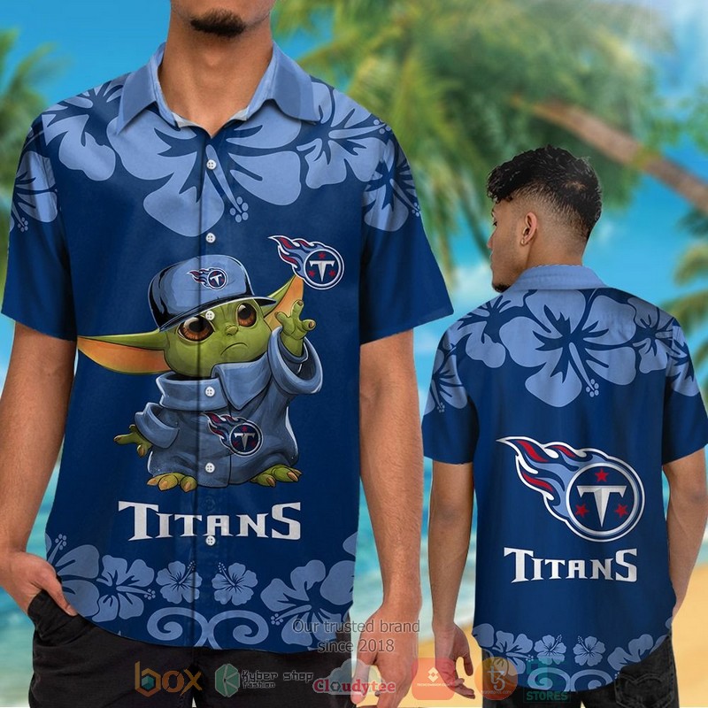 HOT Tennessee Titans Baby Yoda hawaii shirt, shorts 2 Tennessee Titans Baby Yoda hawaii shirt shorts 1