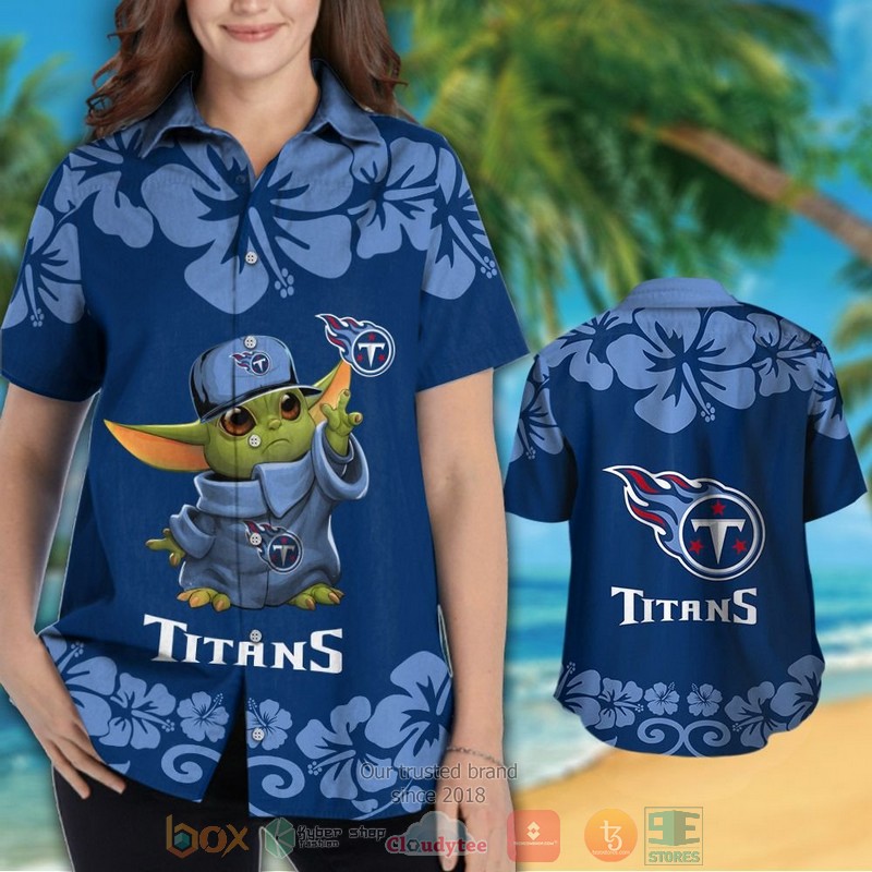 HOT Tennessee Titans Baby Yoda hawaii shirt, shorts 3 Tennessee Titans Baby Yoda hawaii shirt shorts 1 2